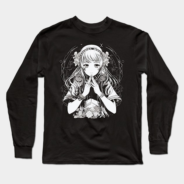 Kawaii Dreams - Cute Anime Girl Design Long Sleeve T-Shirt by SzlagRPG